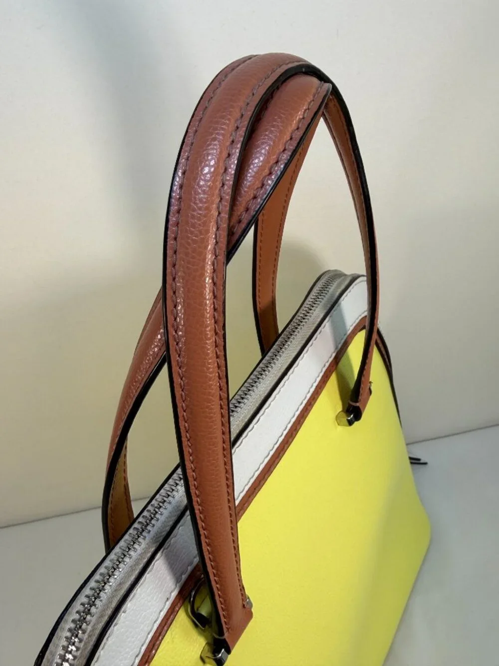 KATE SPADE Patterson Drive Yellow Domed Yellow Colorblock Handbag